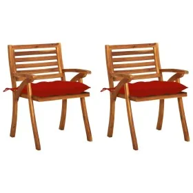 Sillas de comedor jardín con cojines 2 uds madera maciza acacia by , Garden chairs - Ref: Foro24-3060843, Price: 199,03 €, Di...