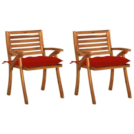 Sillas de comedor jardín con cojines 2 uds madera maciza acacia de , Sillas de jardín - Ref: Foro24-3060843, Precio: 206,91 €...