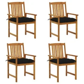 Sillas de jardín con cojines 4 unidades madera maciza de acacia by , Garden chairs - Ref: Foro24-3061212, Price: 310,80 €, Di...