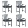 Sillas de jardín con cojines 4 uds madera maciza de acacia gris by , Garden chairs - Ref: Foro24-3061252, Price: 273,69 €, Di...