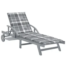 Tumbona de jardín con cojín madera maciza de acacia by , Loungers - Ref: Foro24-3061343, Price: 201,69 €, Discount: %