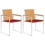 Sillas de jardín con cojines 2 uds madera maciza teca y acero by , Garden chairs - Ref: Foro24-3061521, Price: 295,66 €, Disc...
