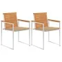 Sillas de jardín con cojines 2 uds madera maciza acacia y acero de , Sillas de jardín - Ref: Foro24-3061491, Precio: 259,16 €...