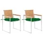 Sillas de jardín con cojines 2 uds madera maciza teca y acero by , Garden chairs - Ref: Foro24-3061535, Price: 272,95 €, Disc...