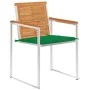 Sillas de jardín con cojines 2 uds madera maciza acacia y acero by , Garden chairs - Ref: Foro24-3061493, Price: 253,79 €, Di...