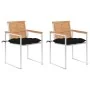 Sillas de jardín con cojines 2 uds madera maciza teca y acero de , Sillas de jardín - Ref: Foro24-3061537, Precio: 277,24 €, ...