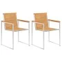 Sillas de jardín con cojines 2 uds madera maciza teca y acero von , Gartenstühle - Ref: Foro24-3061528, Preis: 274,90 €, Raba...