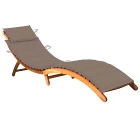 Tumbona de jardín con cojín madera maciza de acacia by , Loungers - Ref: Foro24-3061580, Price: 178,86 €, Discount: %