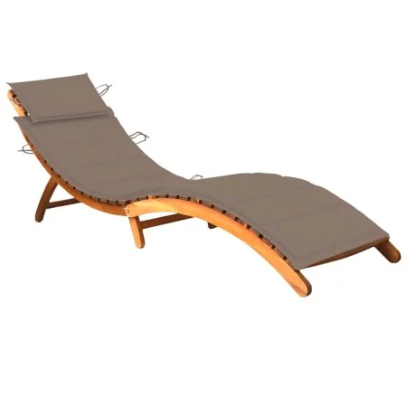 Tumbona de jardín con cojín madera maciza de acacia de , Tumbonas - Ref: Foro24-3061580, Precio: 190,27 €, Descuento: %
