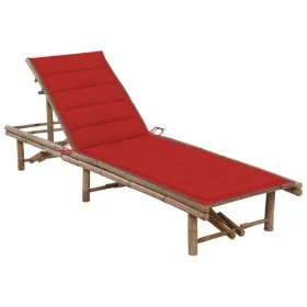 Tumbona de jardín con cojín bambú by , Loungers - Ref: Foro24-3061638, Price: 206,09 €, Discount: %