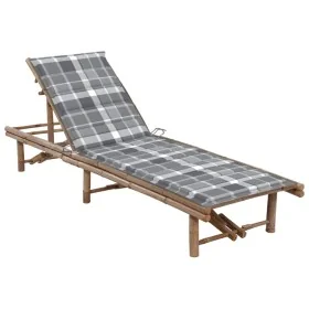 Tumbona de jardín con cojín bambú by , Loungers - Ref: Foro24-3061646, Price: 189,06 €, Discount: %