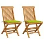 Sillas de jardín 2 uds con cojines verde brillante madera teca de , Sillas de jardín - Ref: Foro24-3062471, Precio: 137,72 €,...