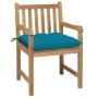 Sillas de jardín 2 uds madera de teca con cojines azul claro de , Sillas de jardín - Ref: Foro24-3062749, Precio: 294,32 €, D...