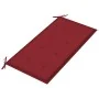 Banco de jardín madera maciza teca con cojín rojo tinto 112 cm von , Gartenbänke - Ref: Foro24-3062658, Preis: 155,19 €, Raba...