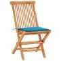 Set de bistró 3 piezas con cojines azul madera maciza teca von , Gartensets - Ref: Foro24-3063229, Preis: 194,25 €, Rabatt: %