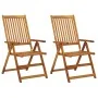 Sillas de jardín reclinables 2 uds madera maciza acacia cojines de , Sillas de jardín - Ref: Foro24-3064065, Precio: 183,33 €...