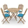 Set de comedor exterior plegable 5 piezas con cojines bambú von , Gartensets - Ref: Foro24-3063964, Preis: 263,49 €, Rabatt: %