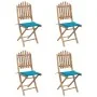 Set de comedor exterior plegable 5 piezas con cojines bambú von , Gartensets - Ref: Foro24-3063964, Preis: 263,49 €, Rabatt: %