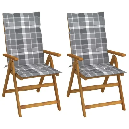 Sillas de jardín reclinables 2 uds madera maciza acacia cojines de , Sillas de jardín - Ref: Foro24-3064073, Precio: 169,56 €...
