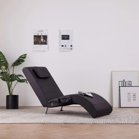 Diván de masaje con almohada de cuero artificial marrón by , Daybeds - Ref: Foro24-281286, Price: 229,10 €, Discount: %