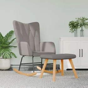 Silla mecedora con reposapiés tela gris taupe by , Rocking chairs - Ref: Foro24-327631, Price: 113,67 €, Discount: %