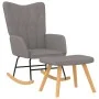 Silla mecedora con reposapiés tela gris taupe by , Rocking chairs - Ref: Foro24-327631, Price: 113,67 €, Discount: %