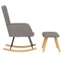Silla mecedora con reposapiés tela gris taupe by , Rocking chairs - Ref: Foro24-327631, Price: 113,67 €, Discount: %