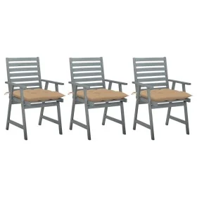 Sillas comedor de jardín 3 uds madera maciza acacia y cojines von , Gartenstühle - Ref: Foro24-3064446, Preis: 284,79 €, Raba...