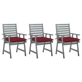 Sillas comedor de jardín 3 uds madera maciza acacia y cojines by , Garden chairs - Ref: Foro24-3064452, Price: 296,26 €, Disc...