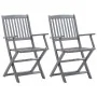 Sillas de jardín plegables 2 uds cojines madera maciza acacia de , Sillas de jardín - Ref: Foro24-3064486, Precio: 117,99 €, ...