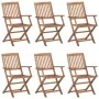 Sillas de jardín plegables 6 uds y cojines madera maciza acacia de , Sillas de jardín - Ref: Foro24-3065477, Precio: 333,20 €...