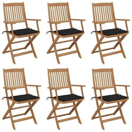 Sillas de jardín plegables 6 uds y cojines madera maciza acacia von , Gartenstühle - Ref: Foro24-3065468, Preis: 366,45 €, Ra...