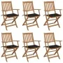 Sillas de jardín plegables 6 uds y cojines madera maciza acacia von , Gartenstühle - Ref: Foro24-3065468, Preis: 366,45 €, Ra...
