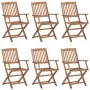 Sillas de jardín plegables 6 uds y cojines madera maciza acacia von , Gartenstühle - Ref: Foro24-3065468, Preis: 366,45 €, Ra...