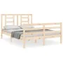 Estructura de cama con cabecero madera maciza 140x200 cm de vidaXL, Camas y somieres - Ref: Foro24-3194701, Precio: 121,07 €,...