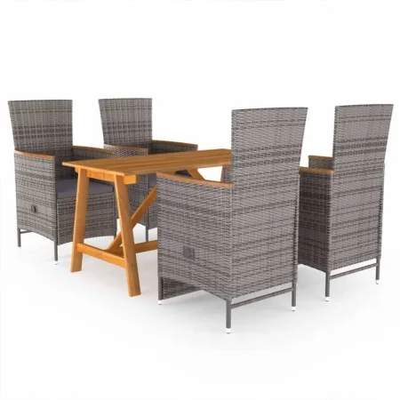 Juego de comedor para jardín de 5 piezas gris de , Conjuntos de jardín - Ref: Foro24-3068761, Precio: 630,58 €, Descuento: %