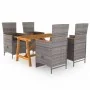 Juego de comedor para jardín de 5 piezas gris de , Conjuntos de jardín - Ref: Foro24-3068761, Precio: 630,58 €, Descuento: %