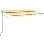 Toldo automático LED sensor de viento amarillo blanco 400x350cm by , Awnings - Ref: Foro24-3069193, Price: 810,77 €, Discount: %