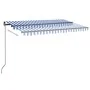 Toldo automático LED sensor de viento azul y blanco 400x350 cm by , Awnings - Ref: Foro24-3069191, Price: 809,68 €, Discount: %