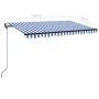 Toldo automático LED sensor de viento azul y blanco 400x350 cm by , Awnings - Ref: Foro24-3069191, Price: 809,68 €, Discount: %