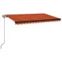 Toldo automático LED sensor de viento naranja marrón 450x350 cm by , Awnings - Ref: Foro24-3069215, Price: 833,15 €, Discount: %