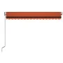 Toldo automático LED sensor de viento naranja marrón 450x350 cm by , Awnings - Ref: Foro24-3069215, Price: 833,15 €, Discount: %