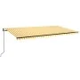 Toldo retráctil automático amarillo y blanco 600x350 cm by , Awnings - Ref: Foro24-3069248, Price: 727,38 €, Discount: %