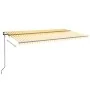 Toldo retráctil automático amarillo y blanco 600x350 cm by , Awnings - Ref: Foro24-3069248, Price: 727,38 €, Discount: %