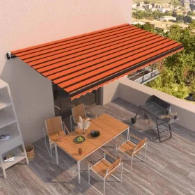 Toldo automático LED sensor de viento naranja marrón 600x350 cm von , Markisen - Ref: Foro24-3069255, Preis: 888,43 €, Rabatt: %