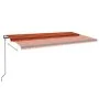 Toldo automático LED sensor de viento naranja marrón 600x350 cm by , Awnings - Ref: Foro24-3069255, Price: 888,43 €, Discount: %
