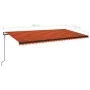 Toldo automático LED sensor de viento naranja marrón 600x350 cm by , Awnings - Ref: Foro24-3069255, Price: 888,43 €, Discount: %