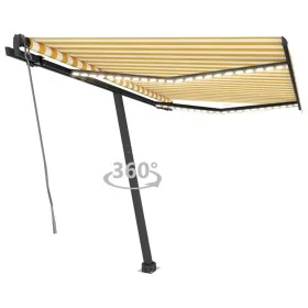 Toldo automático LED sensor de viento amarillo blanco 350x250cm by , Awnings - Ref: Foro24-3069733, Price: 595,44 €, Discount: %