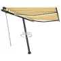 Toldo automático LED sensor de viento amarillo blanco 350x250cm by , Awnings - Ref: Foro24-3069733, Price: 595,44 €, Discount: %
