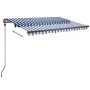 Toldo automático LED sensor de viento azul y blanco 350x250 cm by , Awnings - Ref: Foro24-3069731, Price: 599,80 €, Discount: %